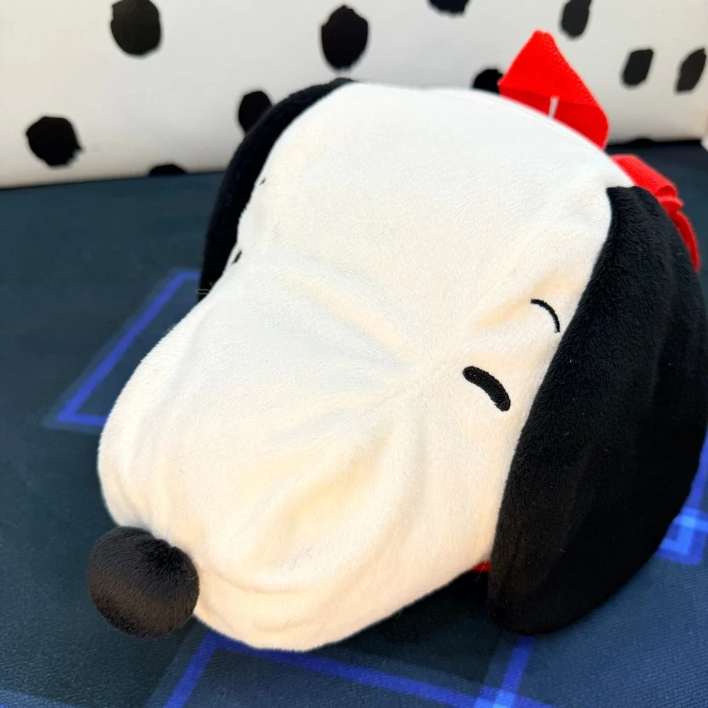 Peanuts Snoopy Plush Backpack Head Shape Red Straps Belt Loops Pouch Bag